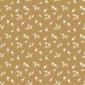 beige watercolor florals - mini - ochre