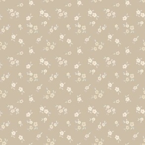 beige watercolor florals - mini - greige