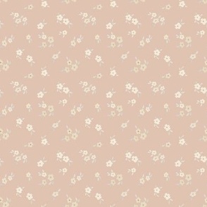 beige watercolor florals - mini - dusty pink