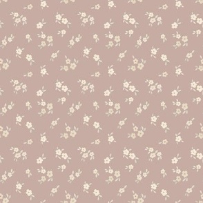 beige watercolor florals - mini - dusty mauve