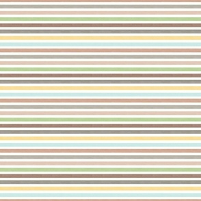 Small Scale Coordinate Earth Tone Stripes for Baby Nursery and Accessories