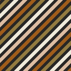 Diagonal Stripes Halloween (Thick) on Charcoal Black