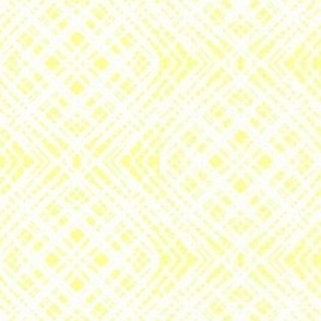 Sketchy Cross Hatch of Icy Cream on Sunbeam Yellow