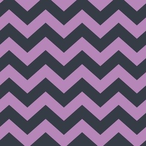 Chevron Pattern - Dusty Lilac and Charcoal