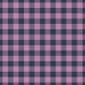 Gingham Pattern - Dusty Lilac and Charcoal