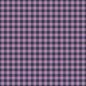 Small Gingham Pattern - Dusty Lilac and Charcoal