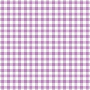 Small Gingham Pattern - Dusty Lilac and White
