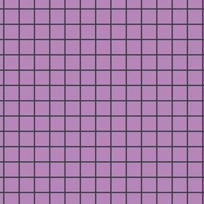 Grid Pattern - Dusty Lilac and Charcoal