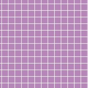 Grid Pattern - Dusty Lilac and White