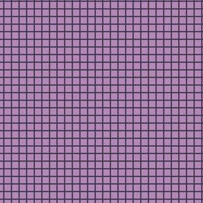 Small Grid Pattern - Dusty Lilac and Charcoal