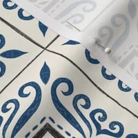 Elegant tile - royal blue and black - large