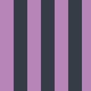 Large Vertical Awning Stripe Pattern - Dusty Lilac and Charcoal