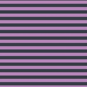 Horizontal Bengal Stripe Pattern - Dusty Lilac and Charcoal