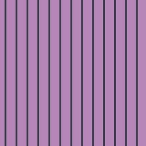 Vertical Pin Stripe Pattern - Dusty Lilac and Charcoal