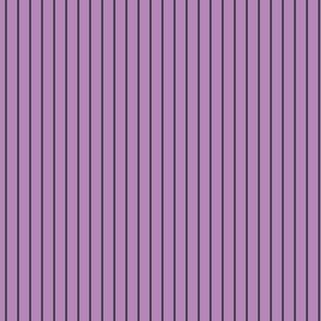 Small Vertical Pin Stripe Pattern - Dusty Lilac and Charcoal