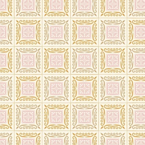 Elegant tile - yellow and pink - small 