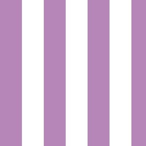 Large Vertical Awning Stripe Pattern - Dusty Lilac and White