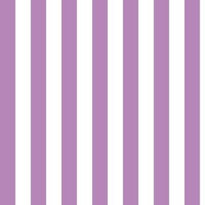 Vertical Awning Stripe Pattern - Dusty Lilac and White