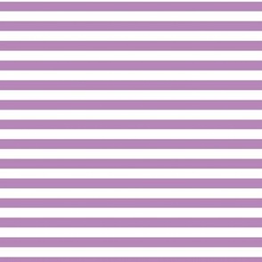 Horizontal Bengal Stripe Pattern - Dusty Lilac and White