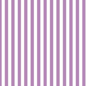Vertical Bengal Stripe Pattern - Dusty Lilac and White
