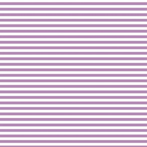 Small Horizontal Bengal Stripe Pattern - Dusty Lilac and White