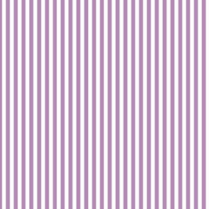 Small Vertical Bengal Stripe Pattern - Dusty Lilac and White
