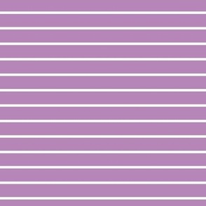 Horizontal Pin Stripe Pattern - Dusty Lilac and White