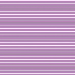 Small Horizontal Pin Stripe Pattern - Dusty Lilac and White