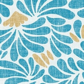 large summer splash in blue with linen texture