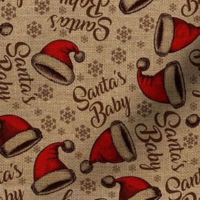 Santa Baby on burlap hats