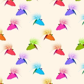 Rainbow Birds of Paradise - cream, medium 