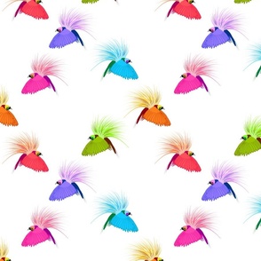 Rainbow Birds of Paradise - white, medium 