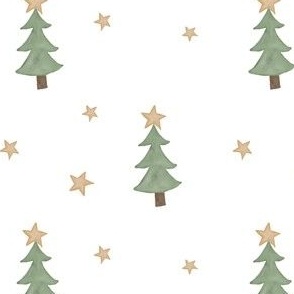 christmas trees and stars