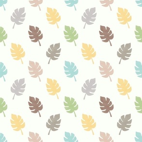 Medium Scale Coordinate Earth Tone Tropical Leaves for Baby Nursery and Accessories