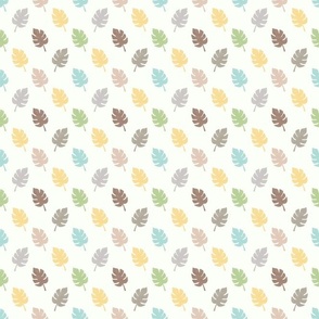 Small Scale Coordinate Earth Tone Tropical Leaves for Baby Nursery and Accessories