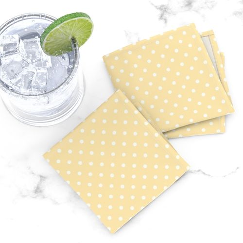 Smaller Scale Coordinate Polkadots on Butter Yellow