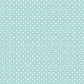 Smaller Scale Coordinate Polkadots on Baby Blue
