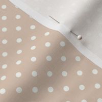 Smaller Scale Coordinate Polkadots on Dusty Blush