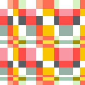 geometric summer vibes plaid // sunny // large scale