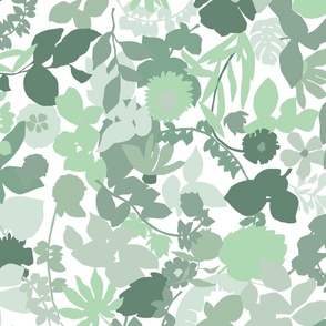 foliage in shades of green 