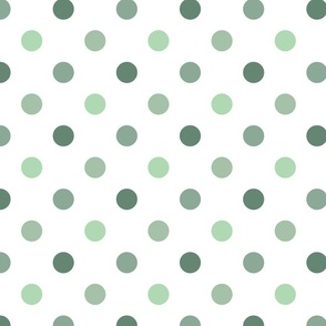 Polka dots in shades of green 