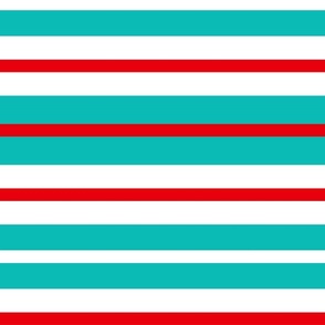 Stripes Crimson Red Aqua Blue White