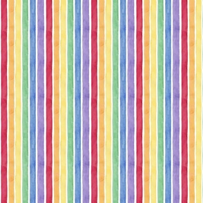 Watercolour rainbow stripe vertical - half inch wide stripes