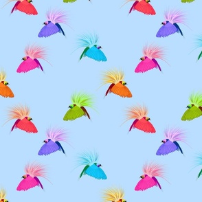 Rainbow Birds of Paradise - periwinkle, medium 