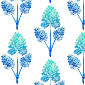 Palm Leaf Trifecta – Blue Ombré