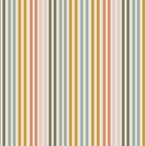 muted rainbow mini stripe