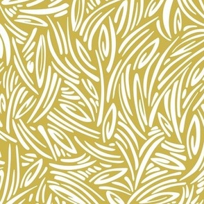 Sweet Grass - Botanical Geometric - Citron Yellow White Regular Scale