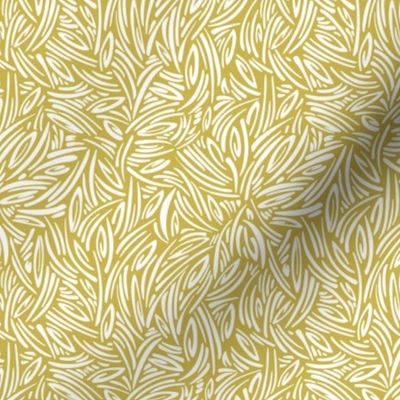 Sweet Grass - Botanical Geometric - Citron Yellow White Small Scale