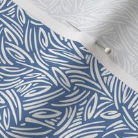 Sweet Grass - Botanical Geometric - Blue White Small Scale