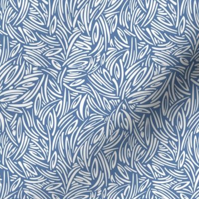 Sweet Grass - Botanical Geometric - Blue White Small Scale